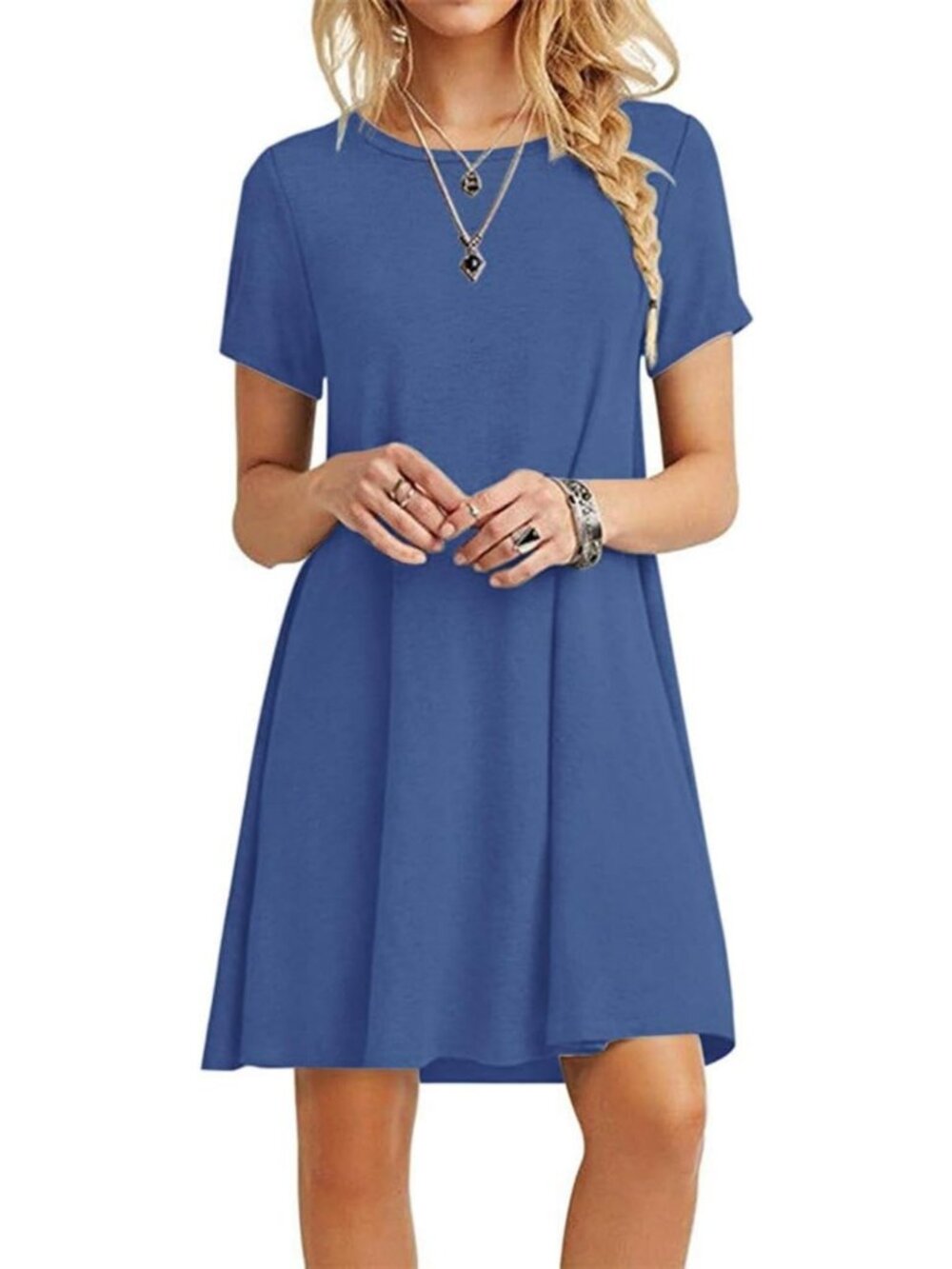 Casual Loose T-Shirt Dress for Women | Plain Simple Everyday Style